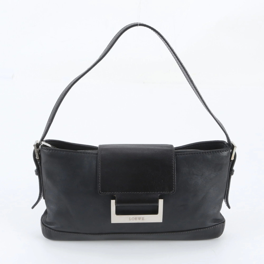 Loewe Leather One-Shoulder Bag Handbag Black Brand Women's